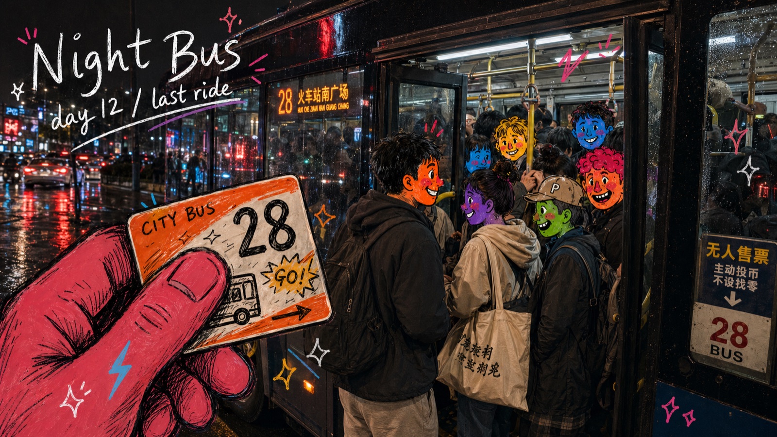 Urban Transit Doodle Diary Style