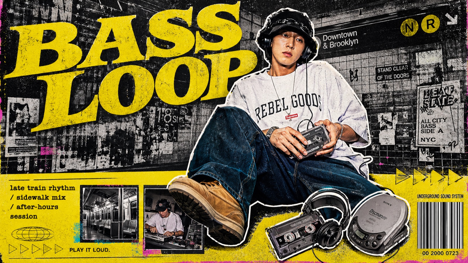 Y2K Grunge Hip-Hop Cutout Poster Style