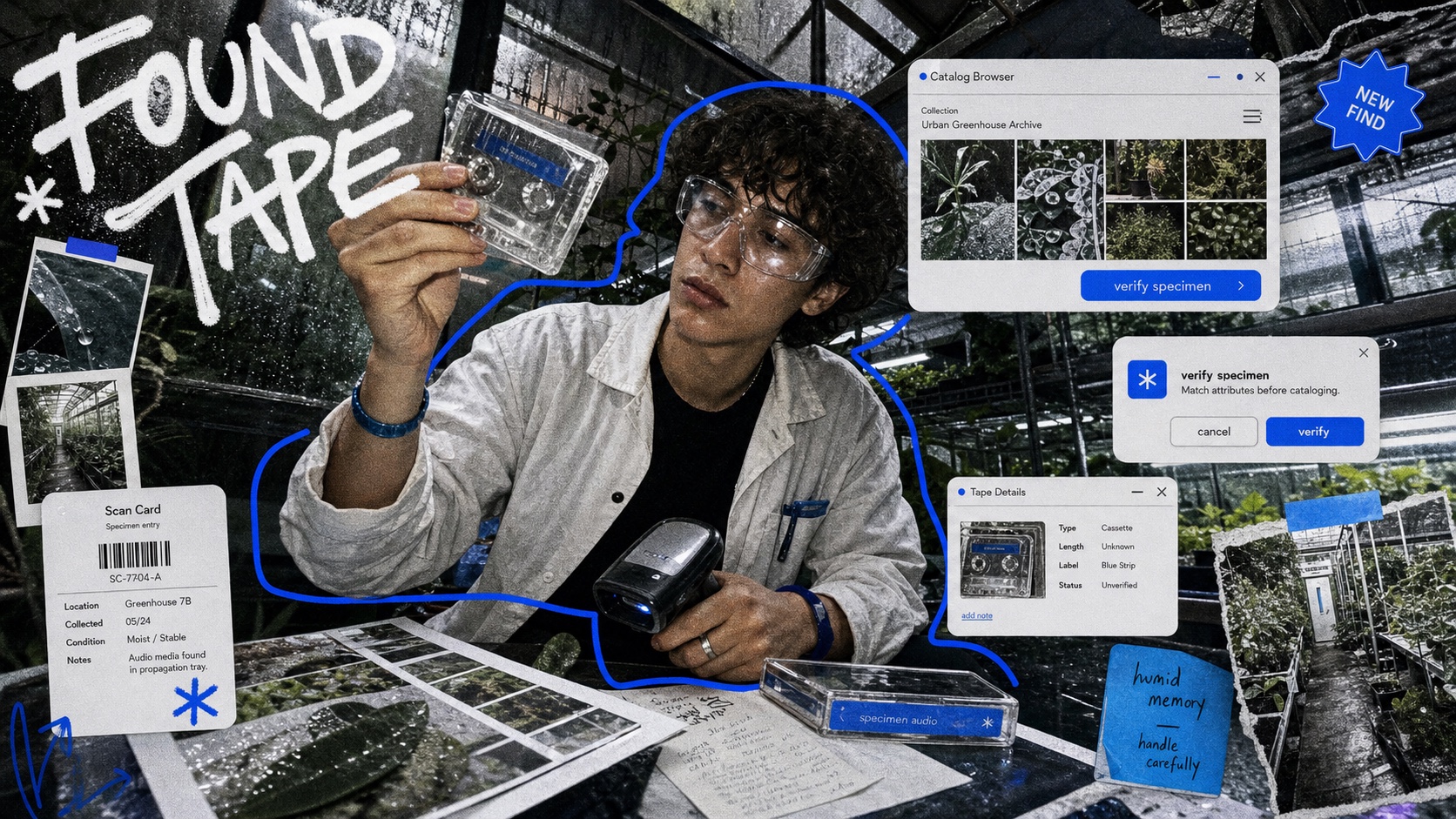 Y2K Mirror UI Scribble Collage Style