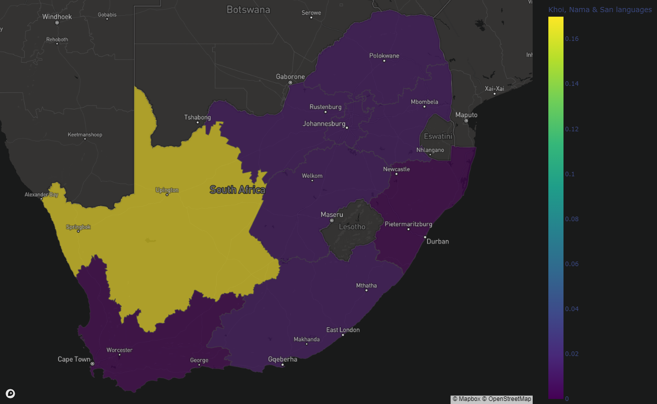 Khoi, Nama and San Languages Map