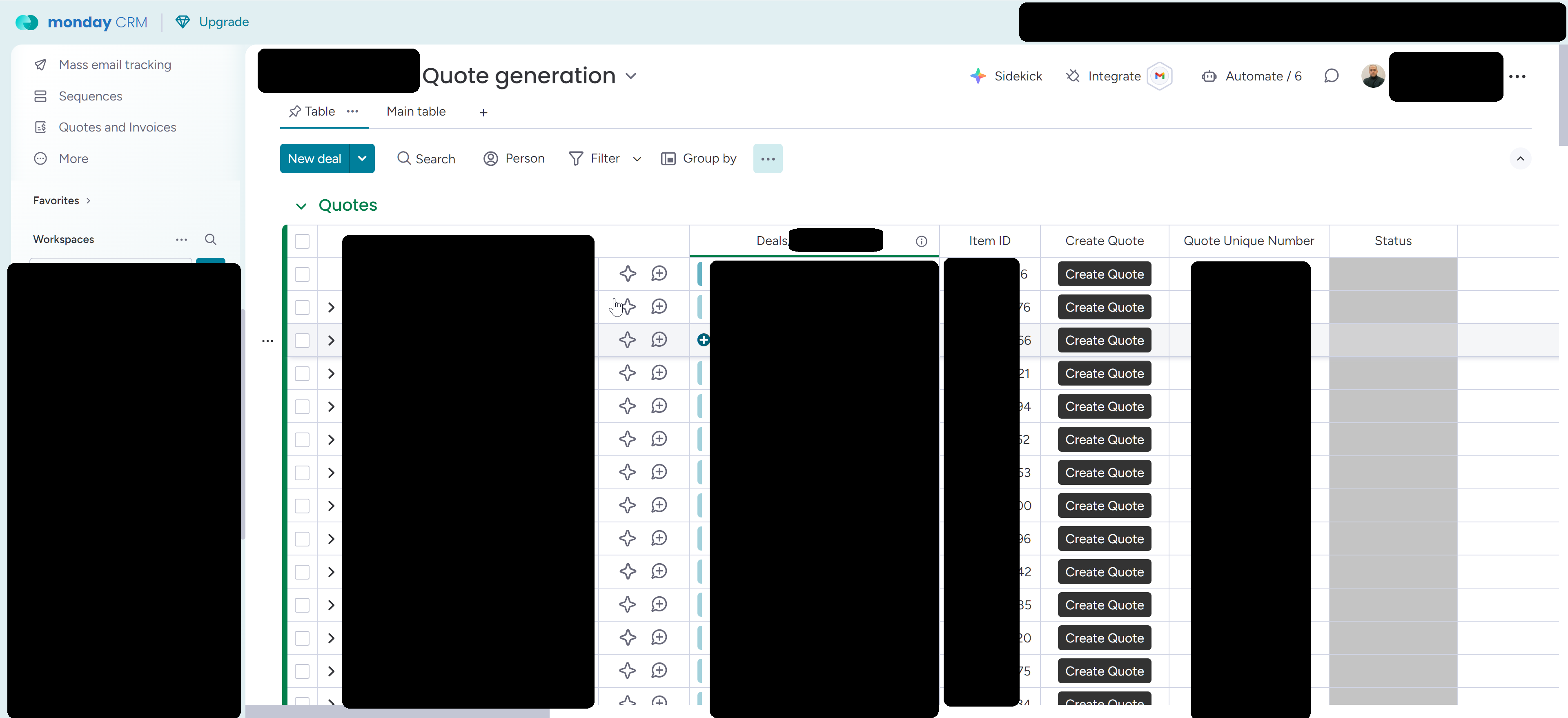 Quote Generation Board