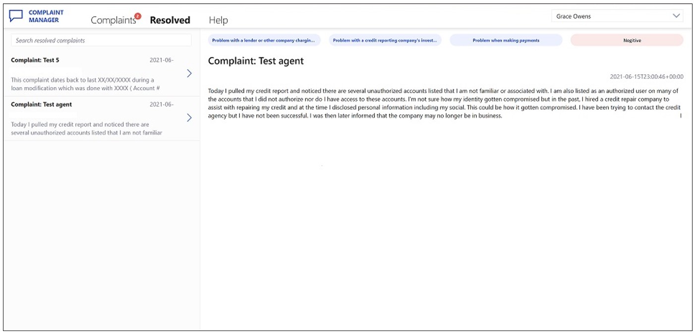 Customer Complaint Management Dashboard Resolved