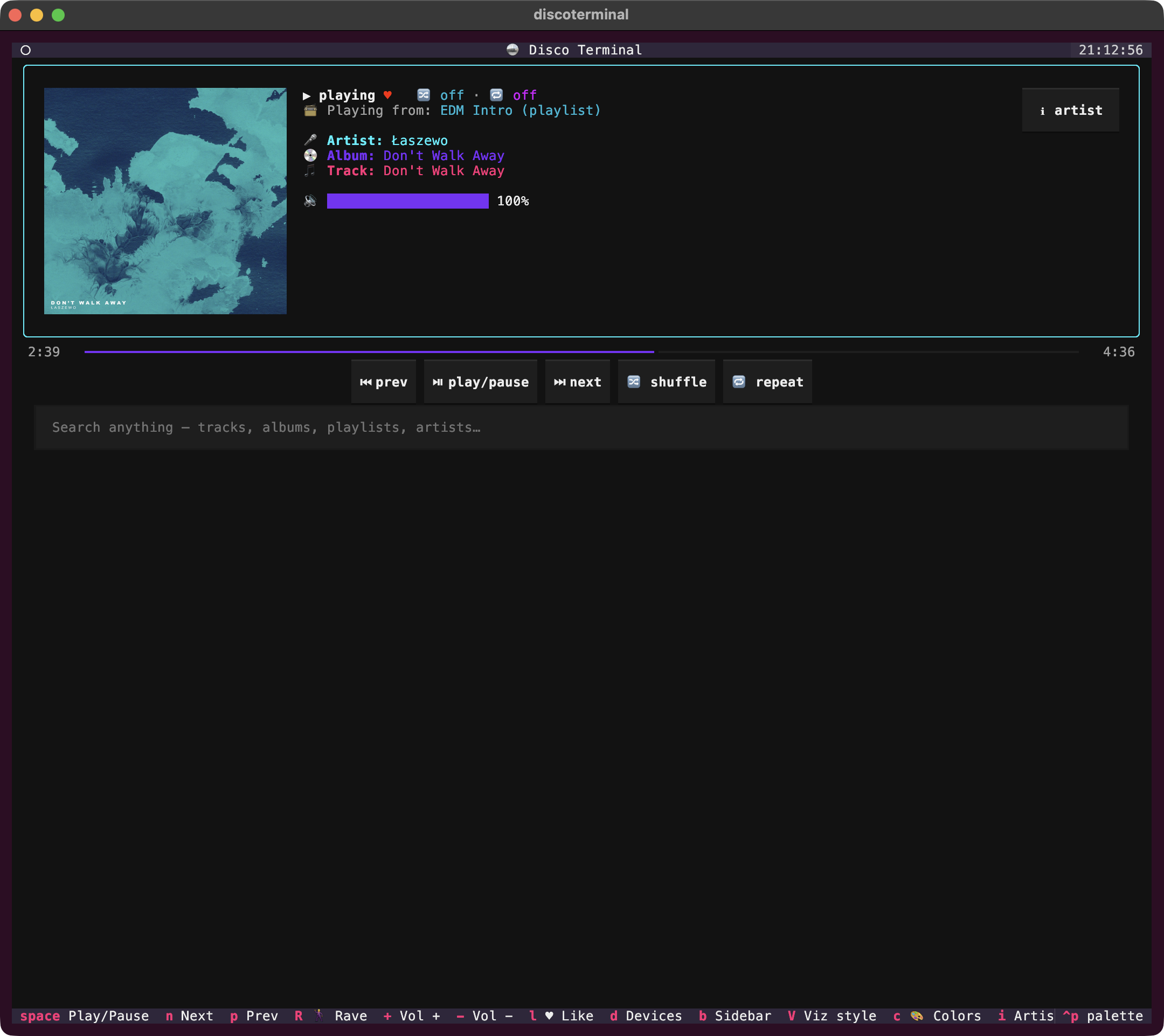 Collapsed sidebar & visualizer