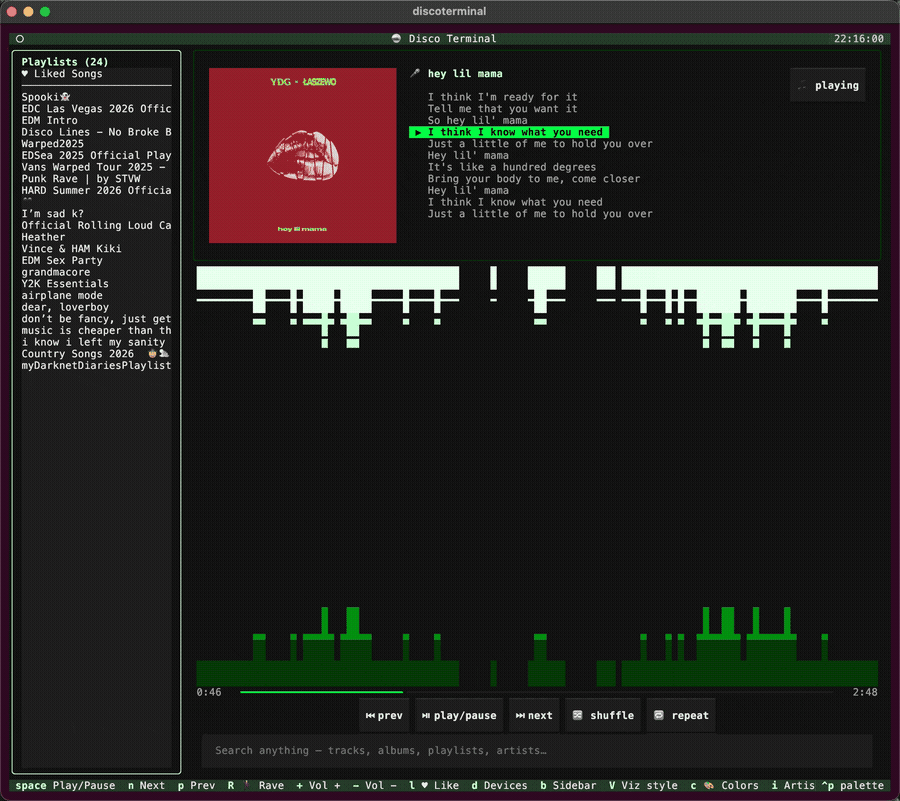 Visualizer toggle