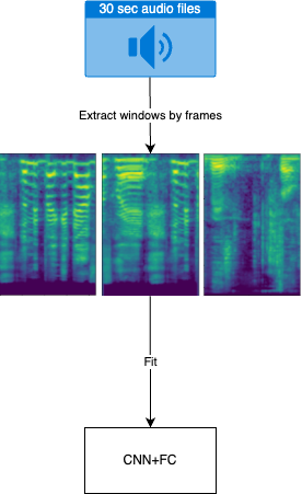 Representing the process of window slicer with CNN+FC for classification.