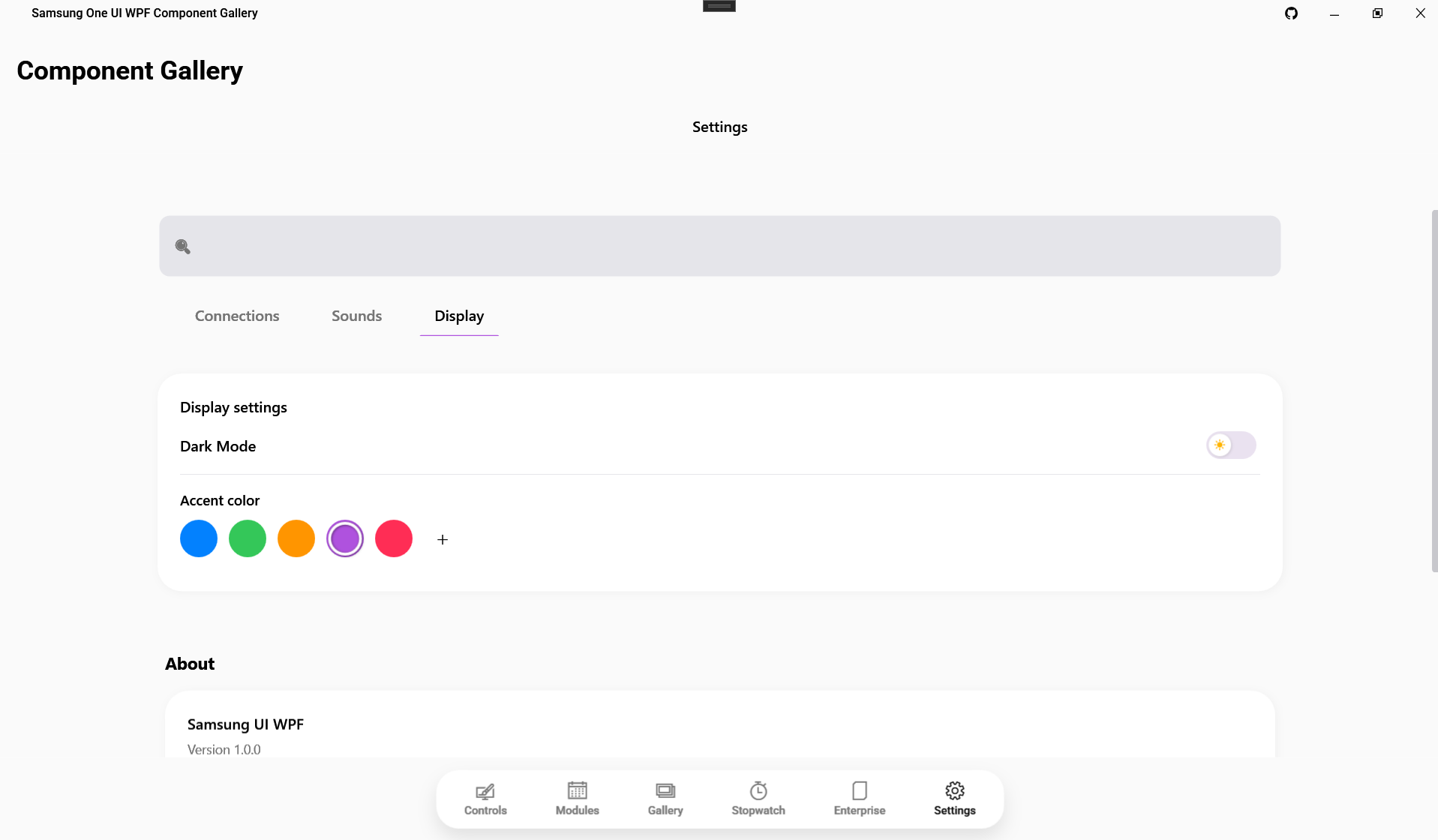 Settings Page