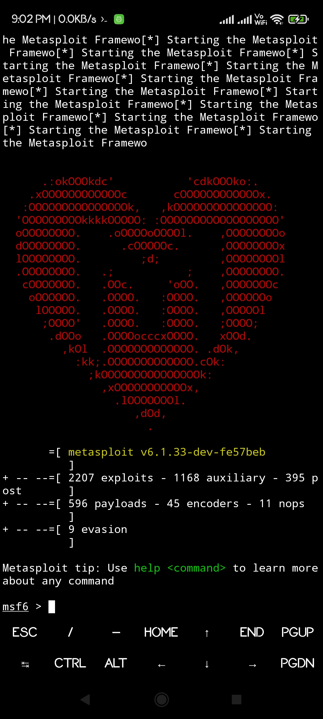 Metasploit in termux- Metasploit benner