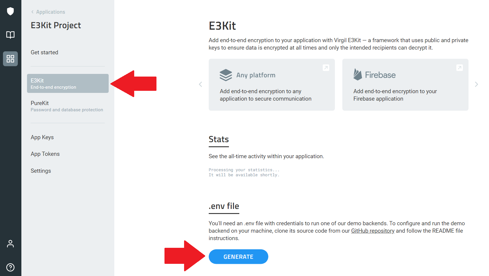 Virgil Application .env generation