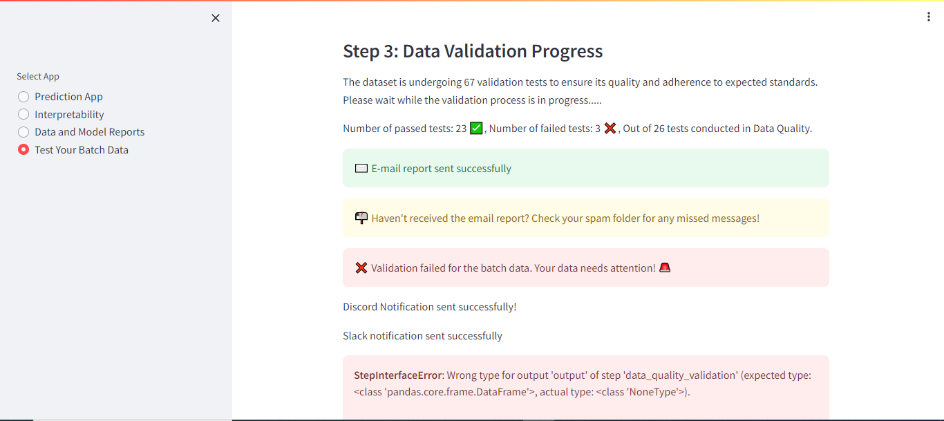 Failed tests validation: