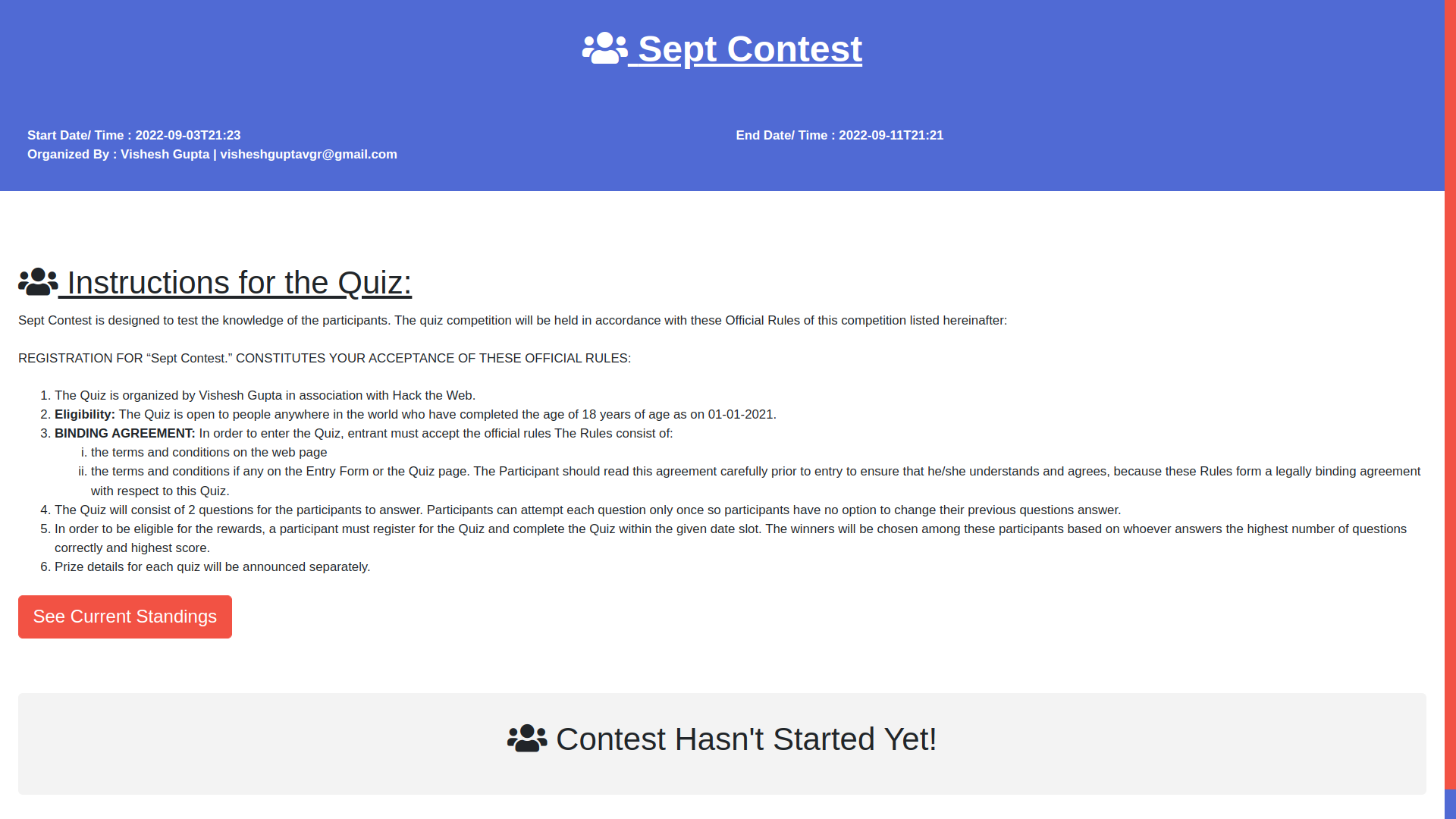 Contest Page