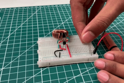LED connected directly to weak battery showing no illumination