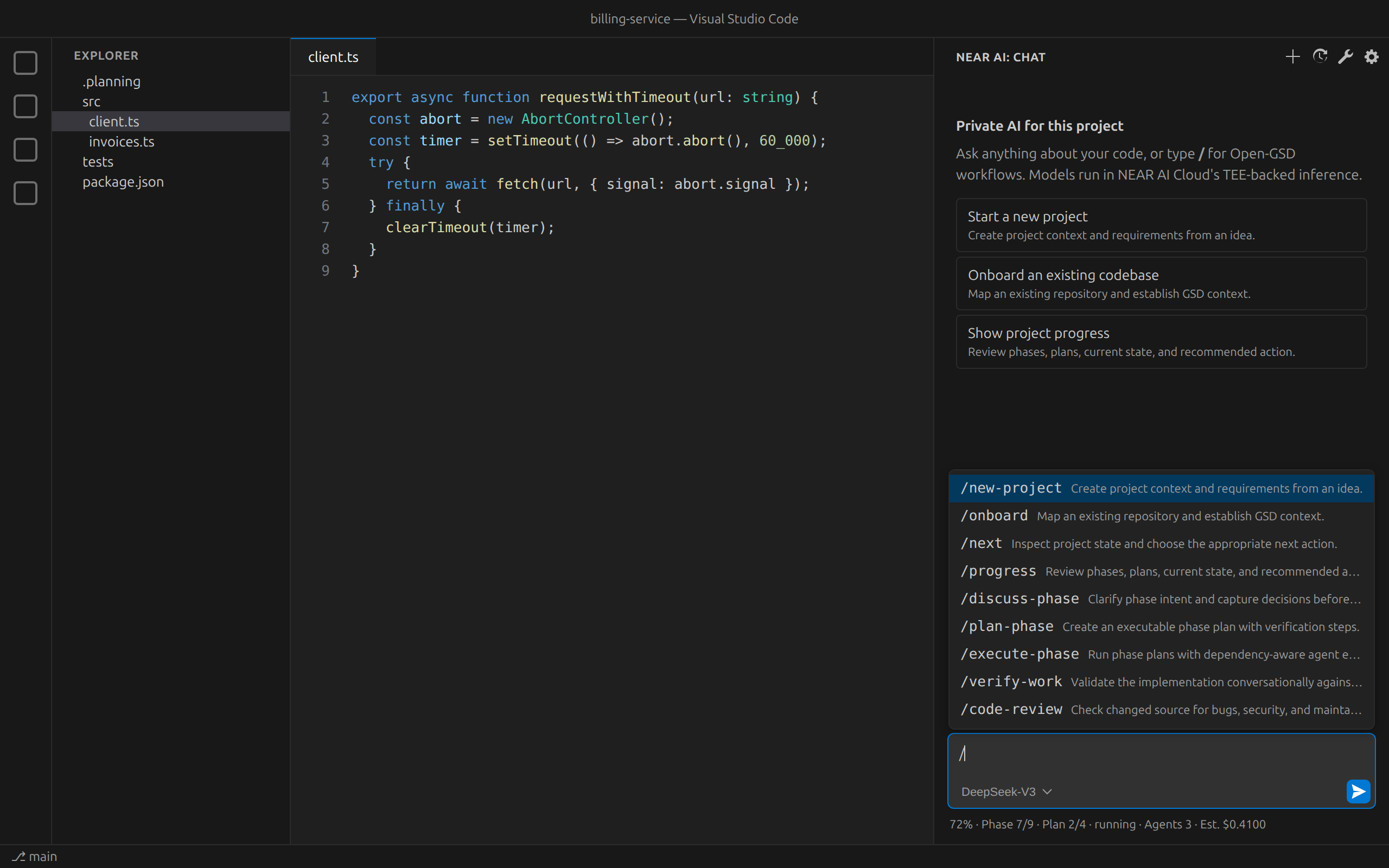 Open-GSD command menu