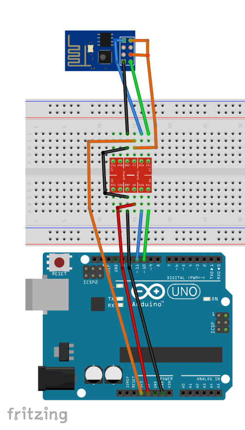 Wiring ESP8266 to Arduino Uno