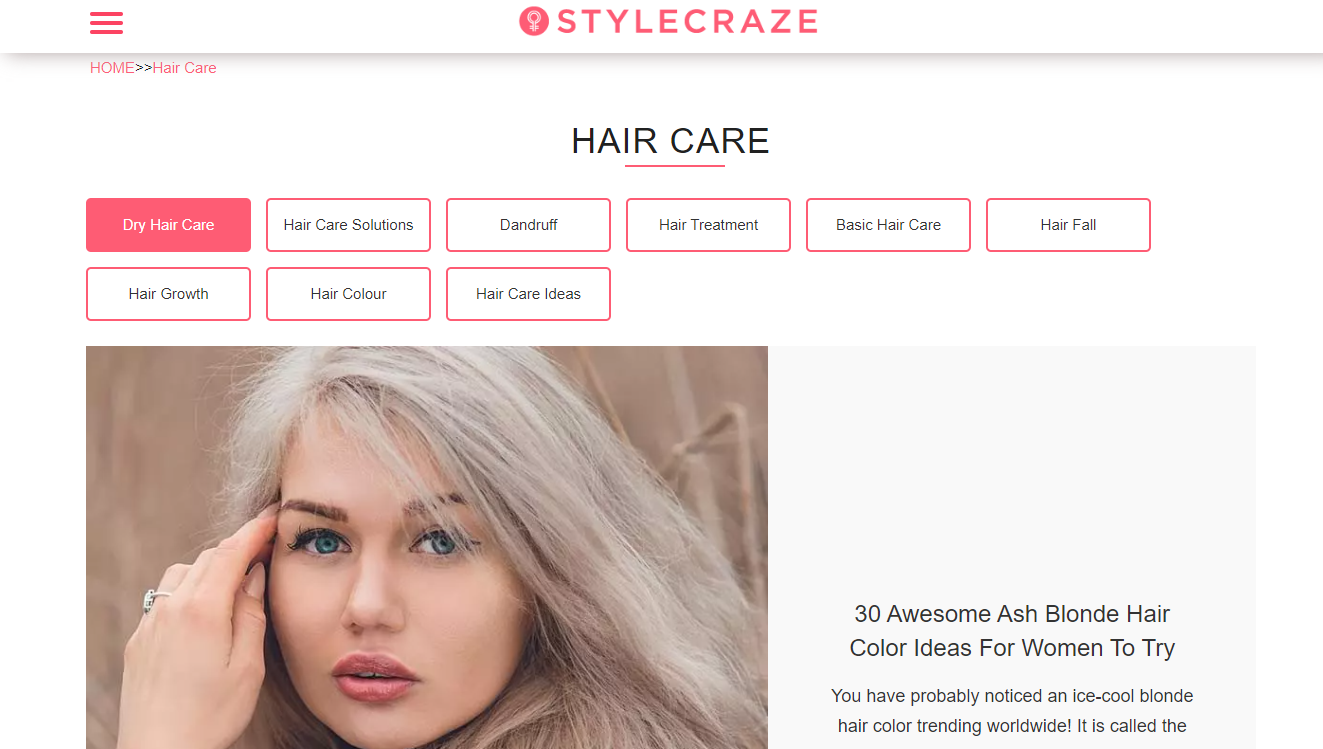 Hair Care Page