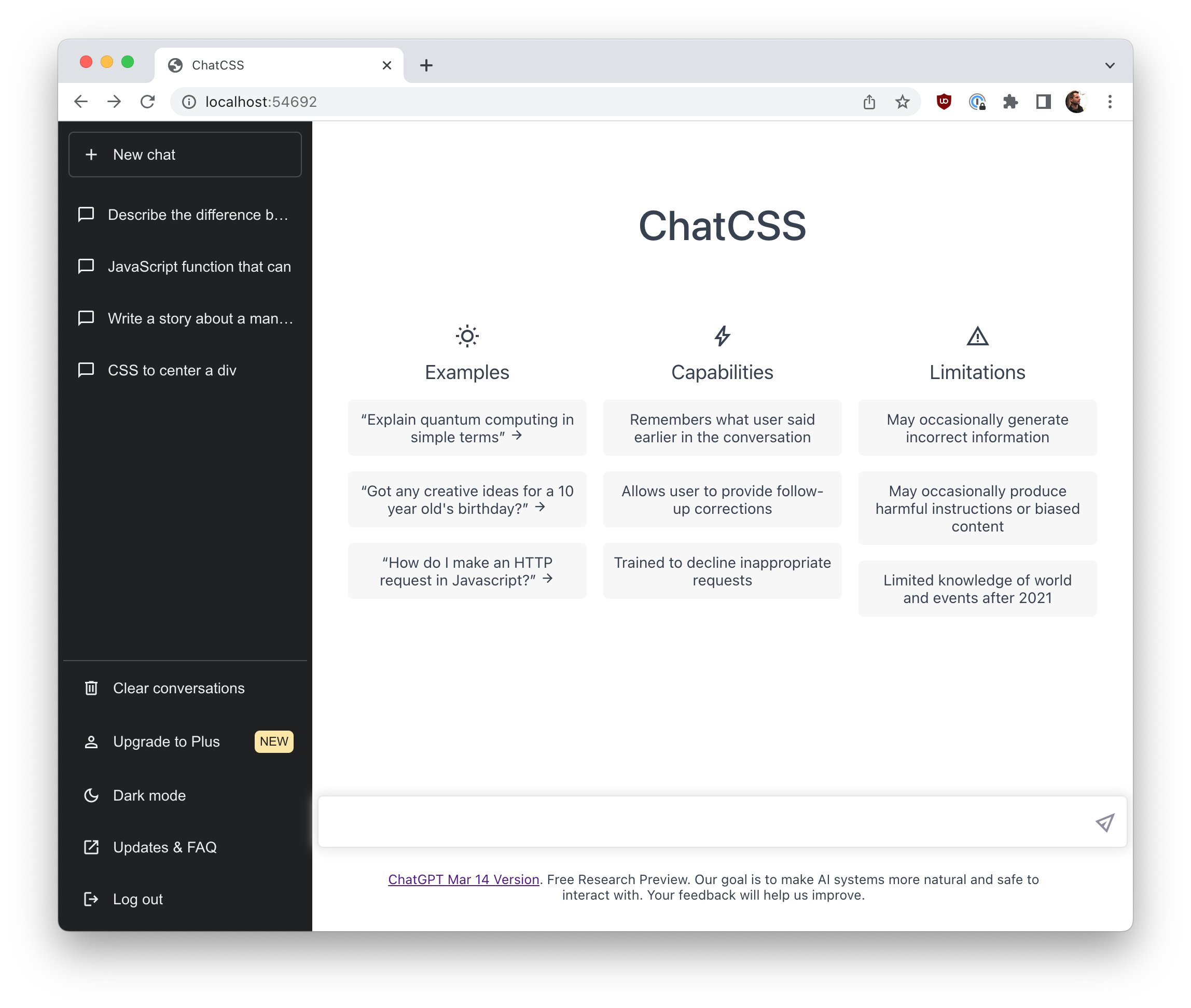 ChatCSS Screenshot