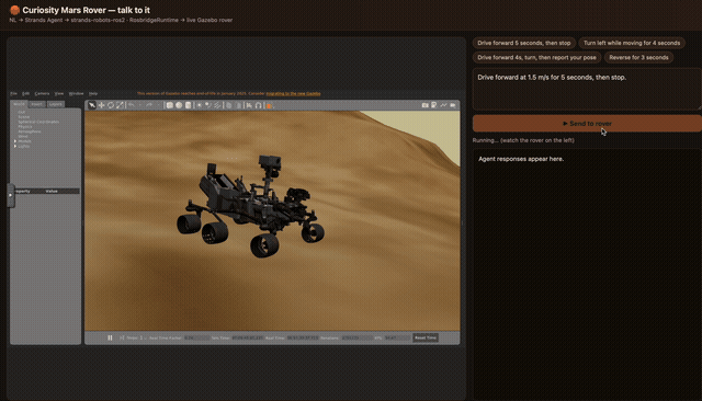Curiosity rover driven by an Amazon Nova agent