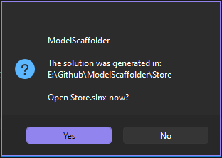 Prompt to open the generated solution