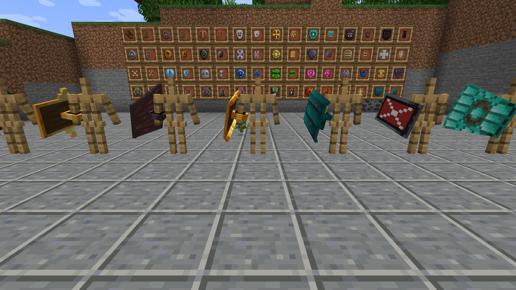 Tower shields with banners