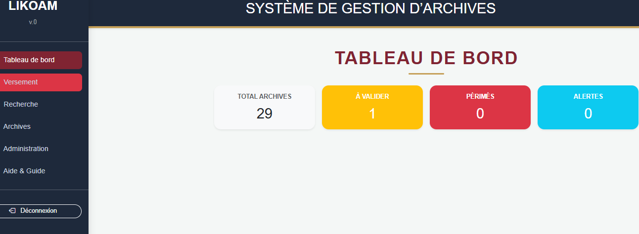 Tableau de bord LIKOAM