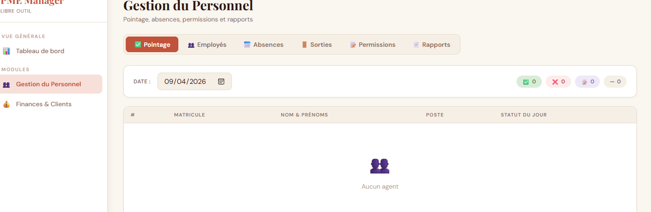 PMEManager — gestion du personnel