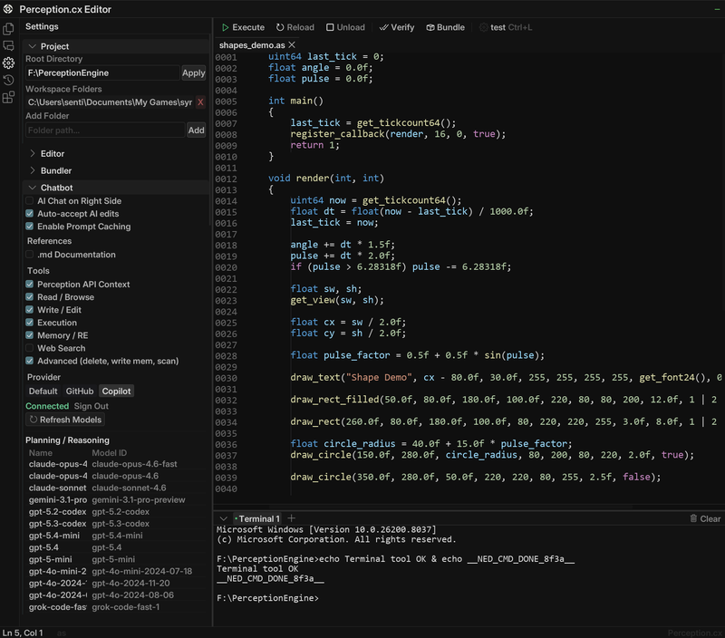 Perception IDE - Script Editor
