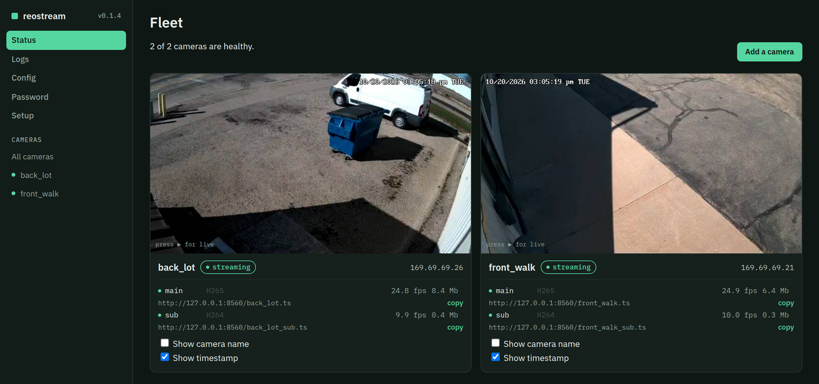 Status page