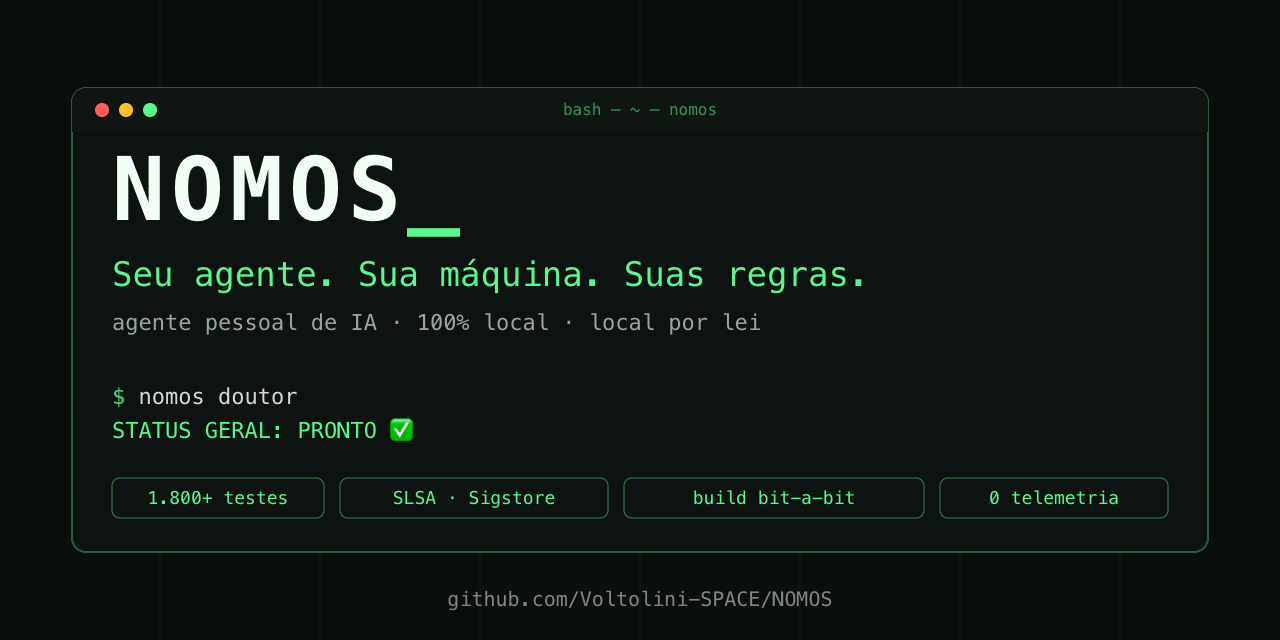 NOMOS — Seu agente. Sua máquina. Suas regras. Local por lei.