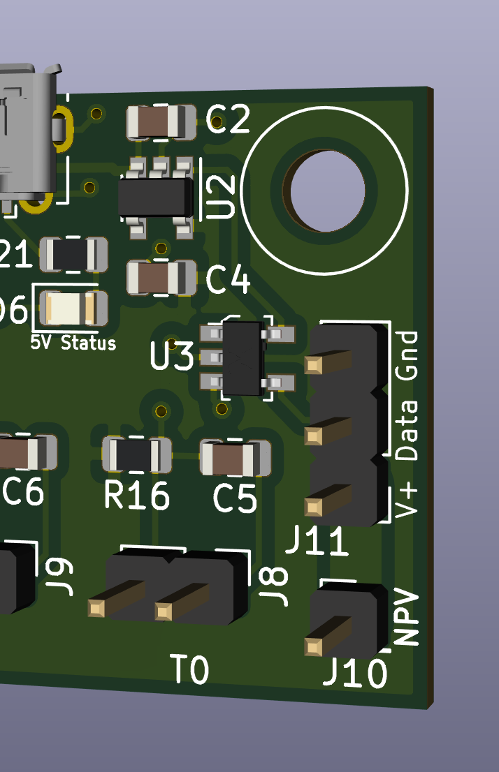 to the three pin header vin data ground connected to j1 which has a npv ...