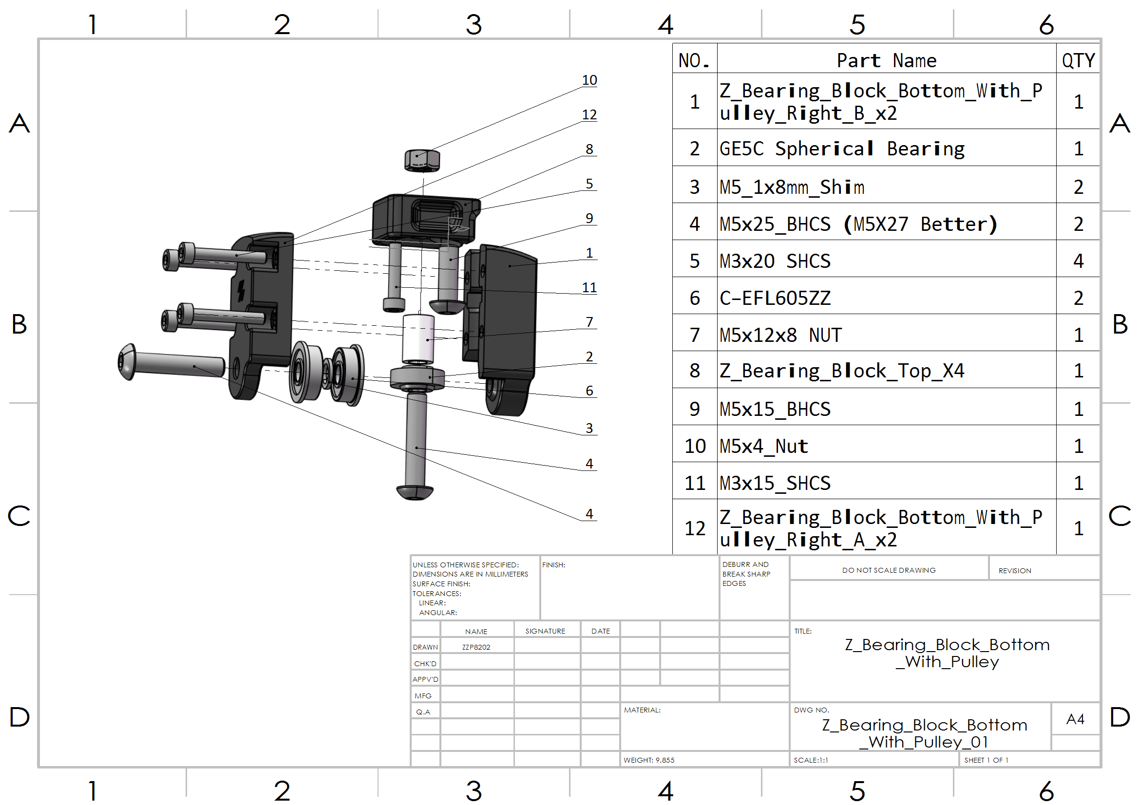 Z_Bearing_Block_Bottom_With_Pulley_BOM