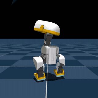 Animated preview of Microduck running on flat ground
