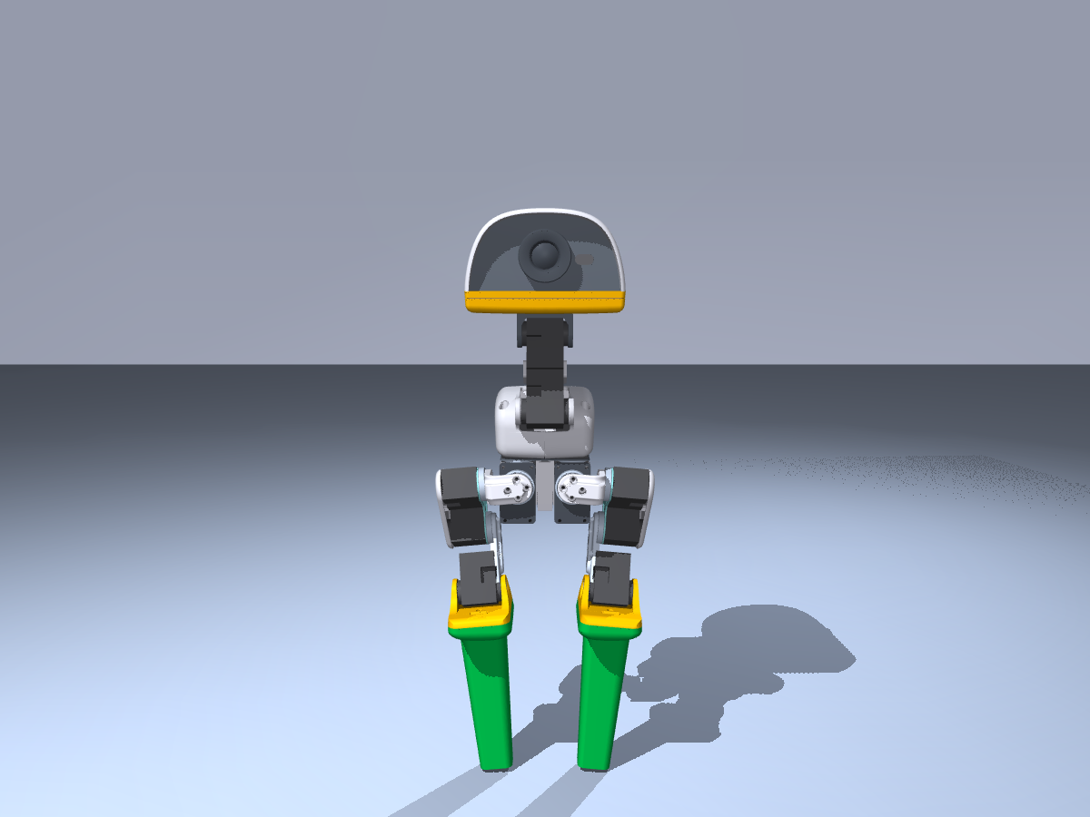 Microduck green stilts, front view
