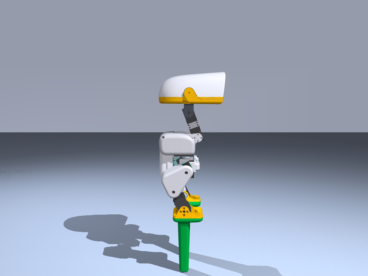 Microduck green stilts, side view