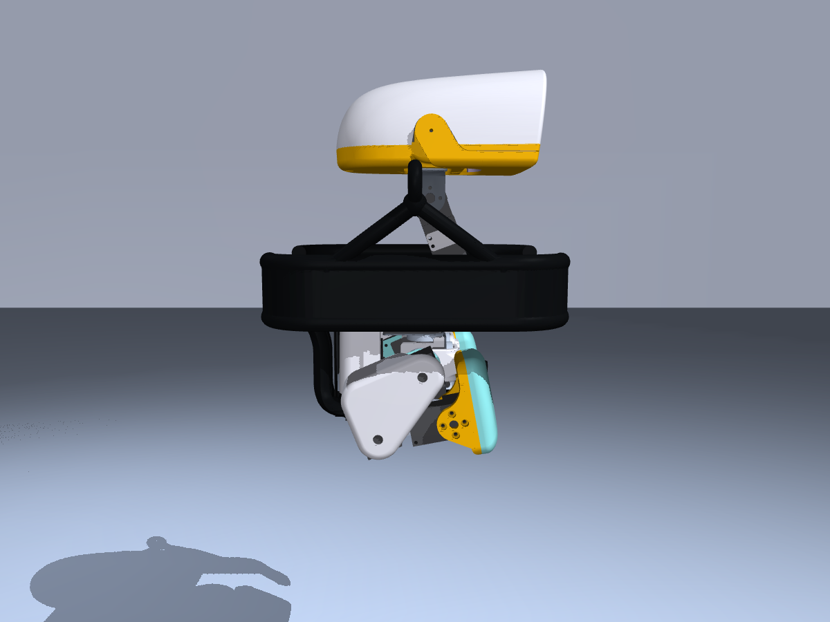 Retained swing seat, side view