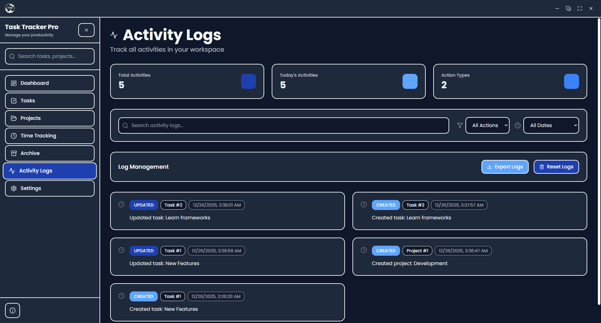 Activity Logs