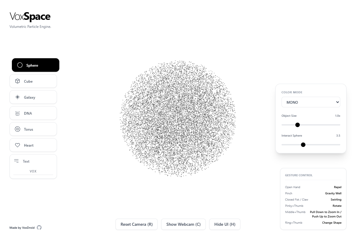 VoxSpace Main Interface