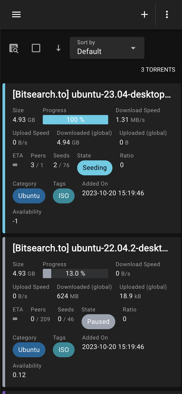 Screenshot Mobile Dashboard (Dark Mode)
