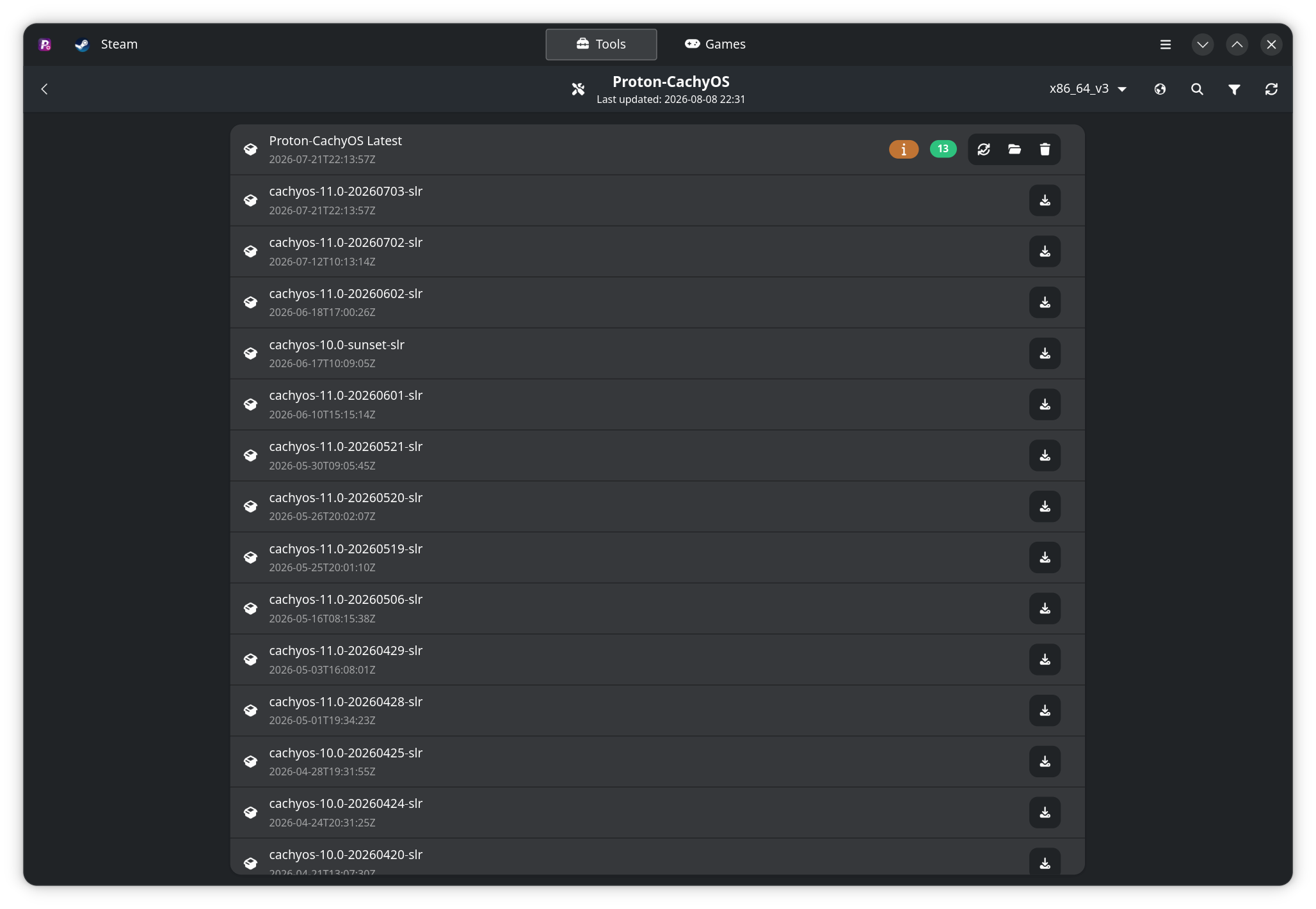 ProtonPlus games view