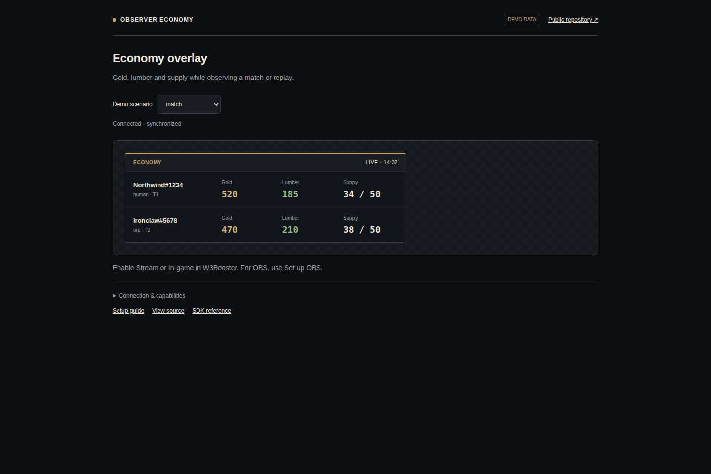 Observer Economy: compact resource rows