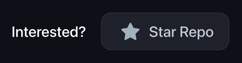 An animation encouraging readers to star the GitHub repo if they're interested.