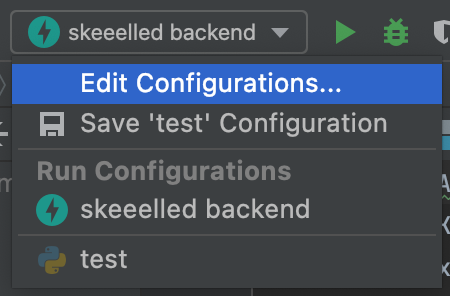 PyCharm edit configurations