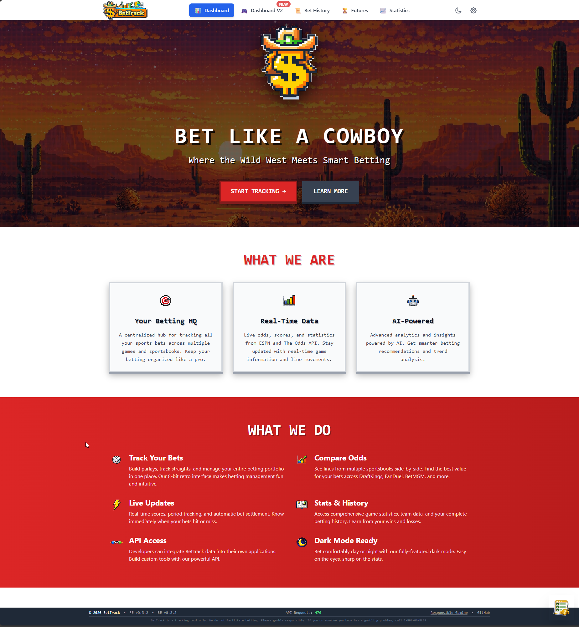 BetTrack Home Page