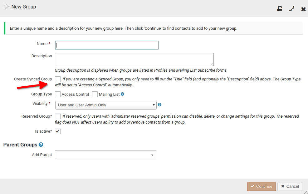 Add Group in CiviCRM