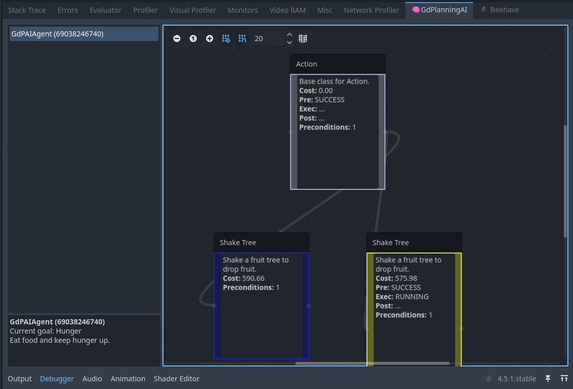 Illustration of the debugger tab
