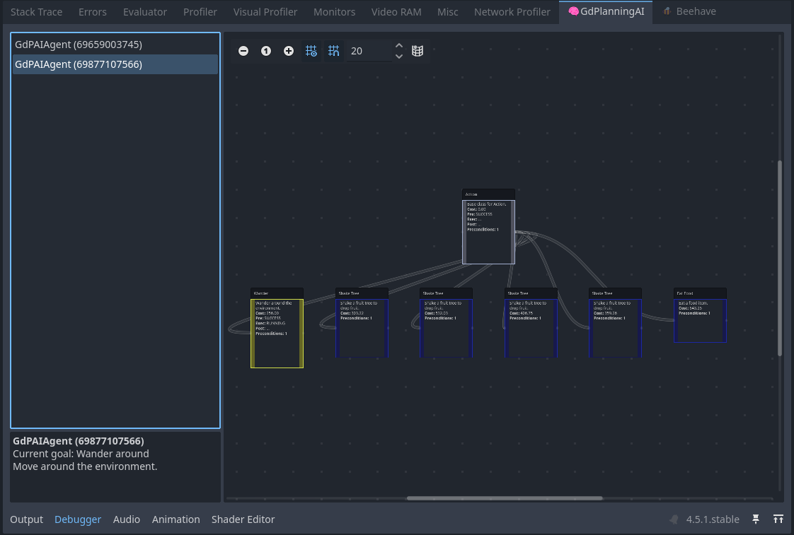 Illustration of the debugger tab