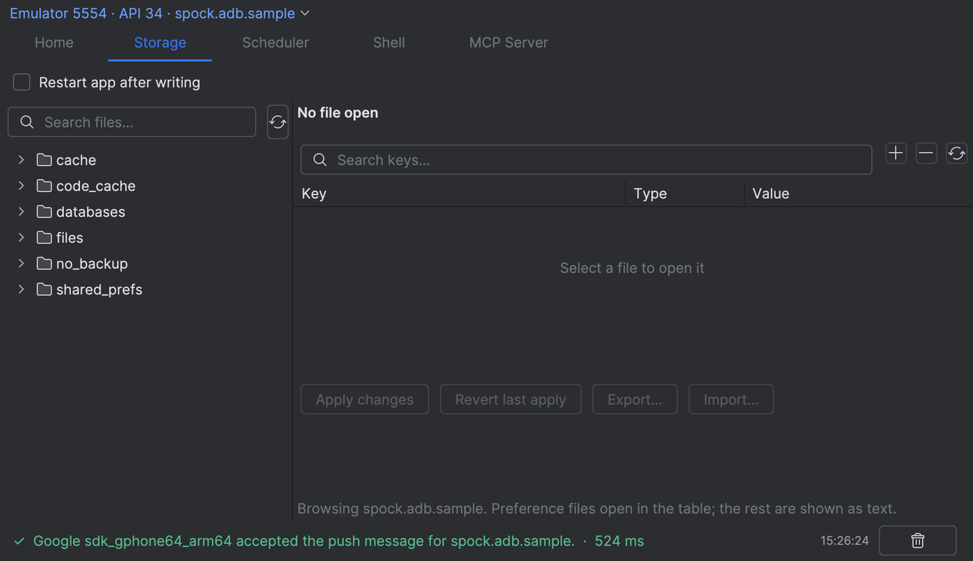 App storage browser