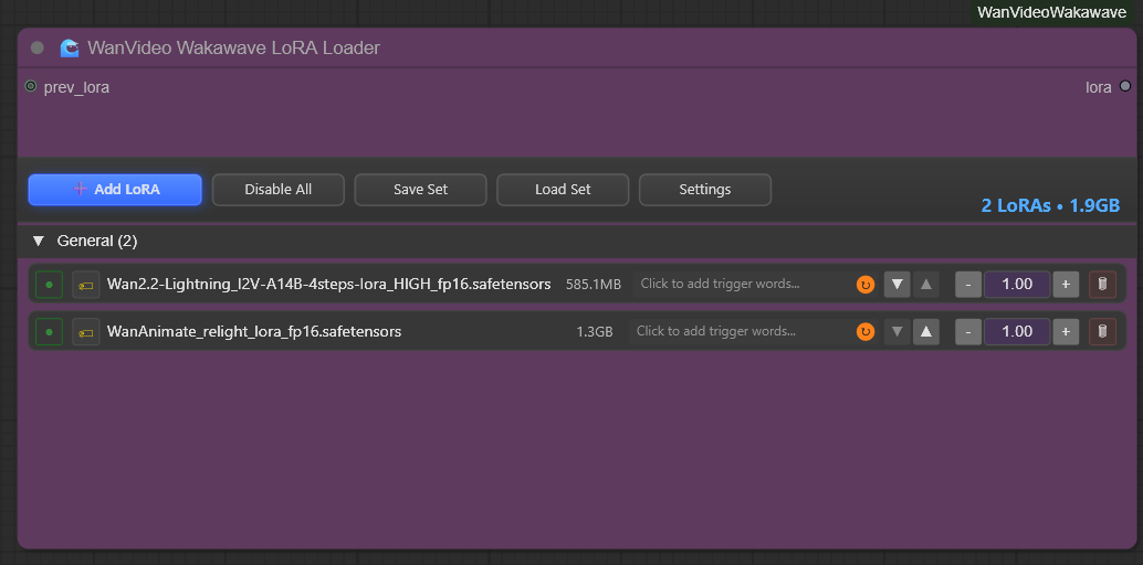 Wakawave LoRA Loader