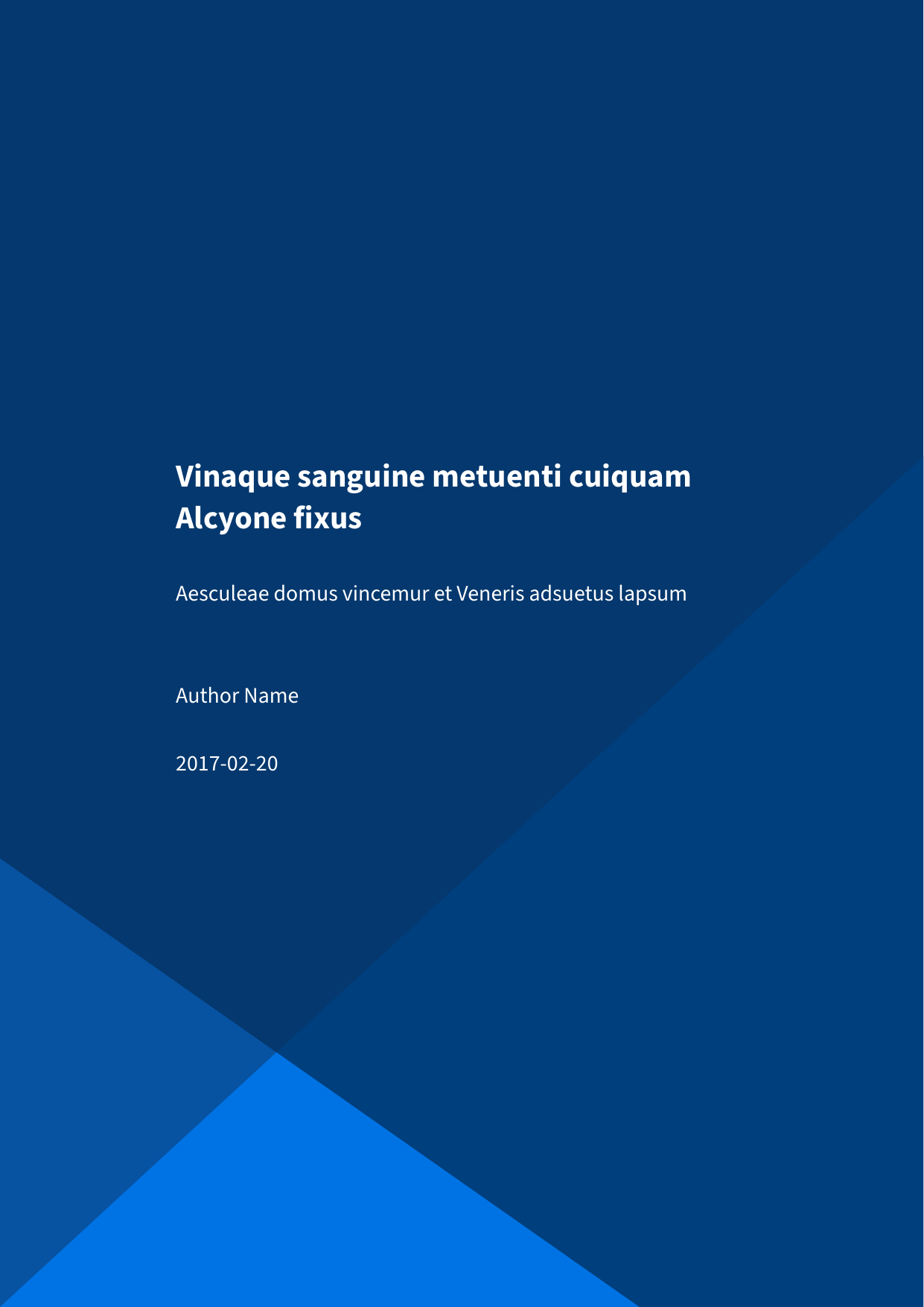 A custom title page