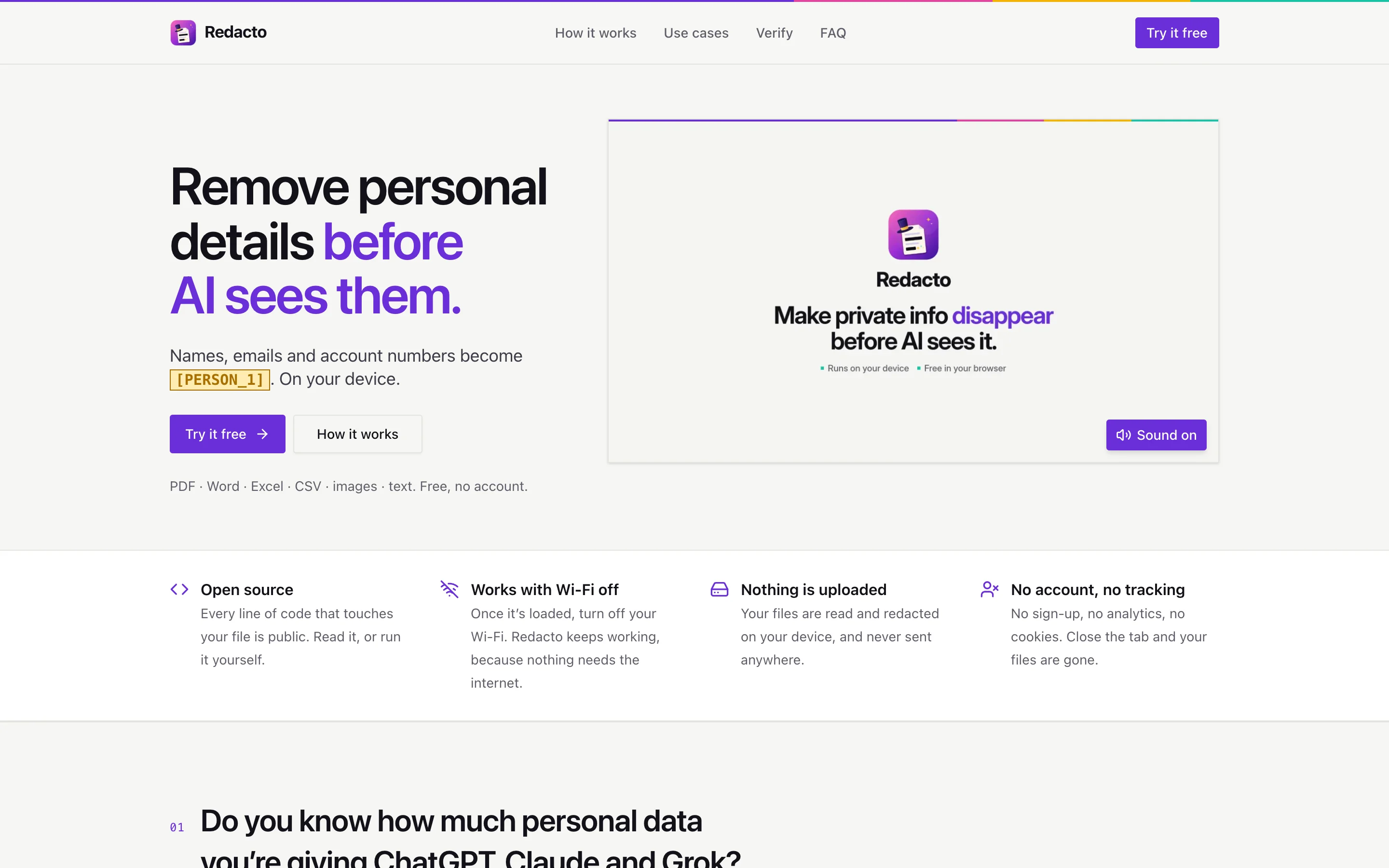 Landing page