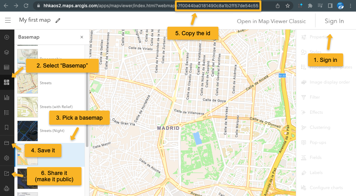 Steps to create a web map