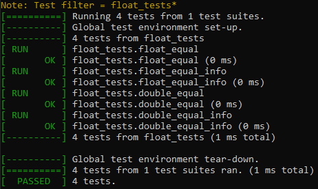 Filtered tests